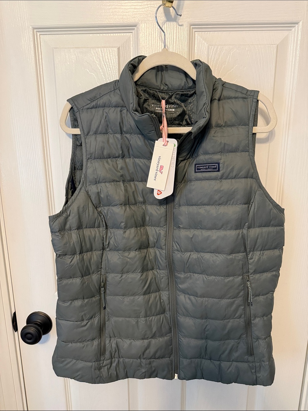 Vineyard Vines Quilted Puffer Vest - Slate Green Brand New